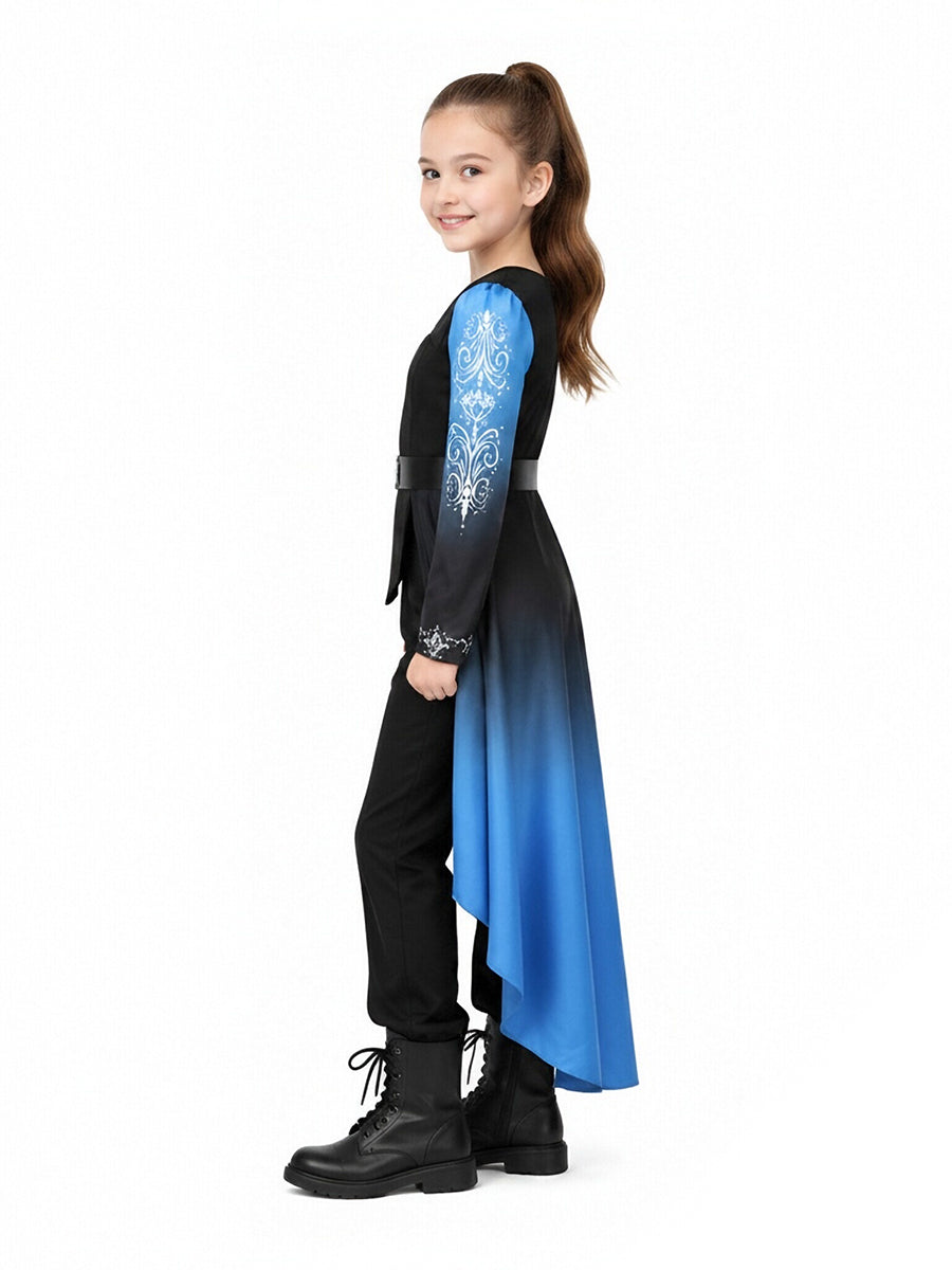 3 Piece Princess Cosplay Outfit Blue Ombre - Image 3