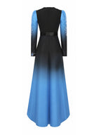 3 Piece Princess Cosplay Outfit Blue Ombre - Image 13