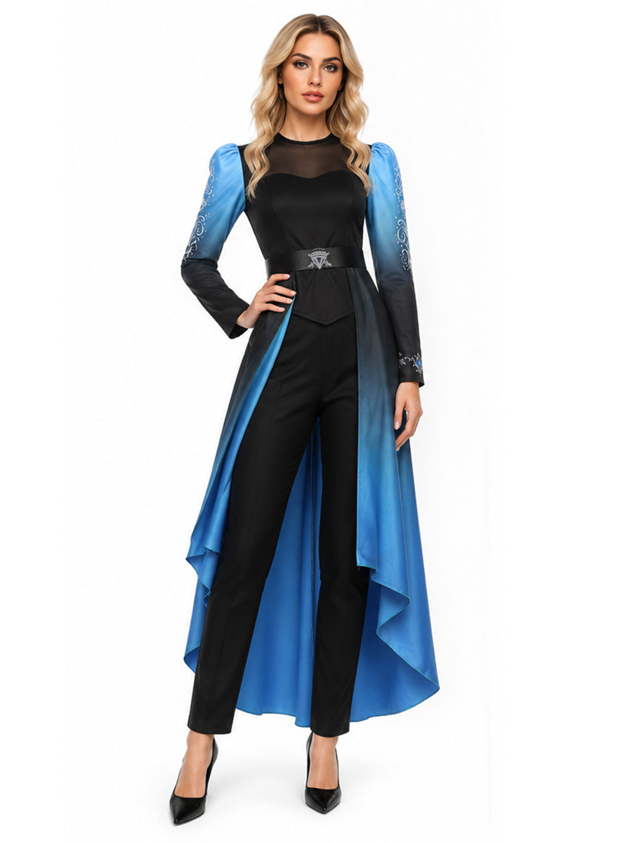 3 Piece Princess Cosplay Outfit Blue Ombre - Image 7
