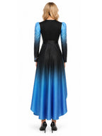 3 Piece Princess Cosplay Outfit Blue Ombre - Image 8