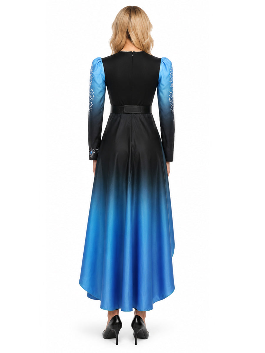 3 Piece Princess Cosplay Outfit Blue Ombre - Image 8