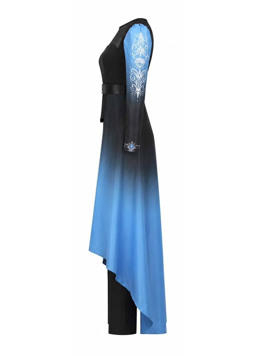 3 Piece Princess Cosplay Outfit Blue Ombre - Image 12