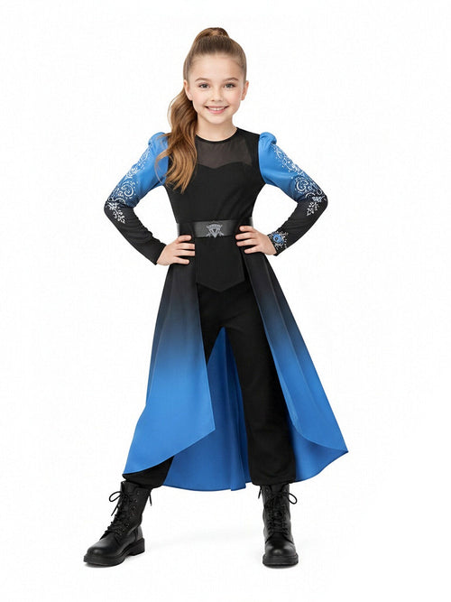 3 Piece Princess Cosplay Outfit Blue Ombre - Image 2