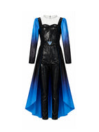 Halloween Costume Faux Leather Cosplay Jumpsuit Blue Ombre Cape - Image 11