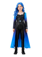 Halloween Costume Faux Leather Cosplay Jumpsuit Blue Ombre Cape - Image 3