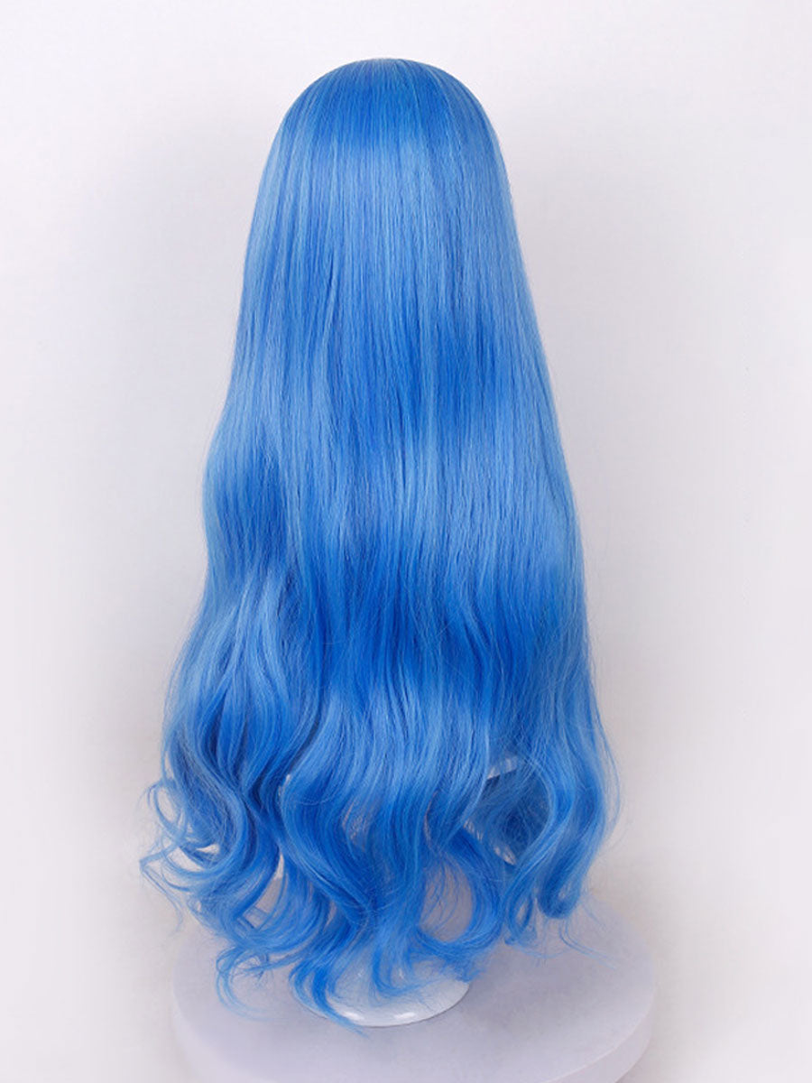 Halloween Costume Faux Leather Cosplay Jumpsuit Blue Ombre Cape - Image 16