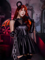 Womens Faux Leather Demon Dress Set