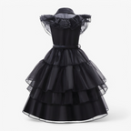 Girls Costume Set Gothic Dress Wig Socks Gloves Jewelry - Image 3