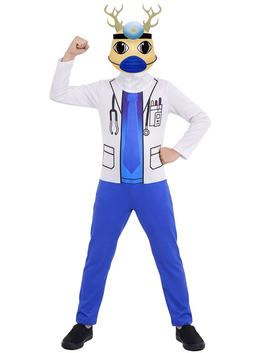 Kids Adult Doctor Reindeer Cosplay Jumpsuit