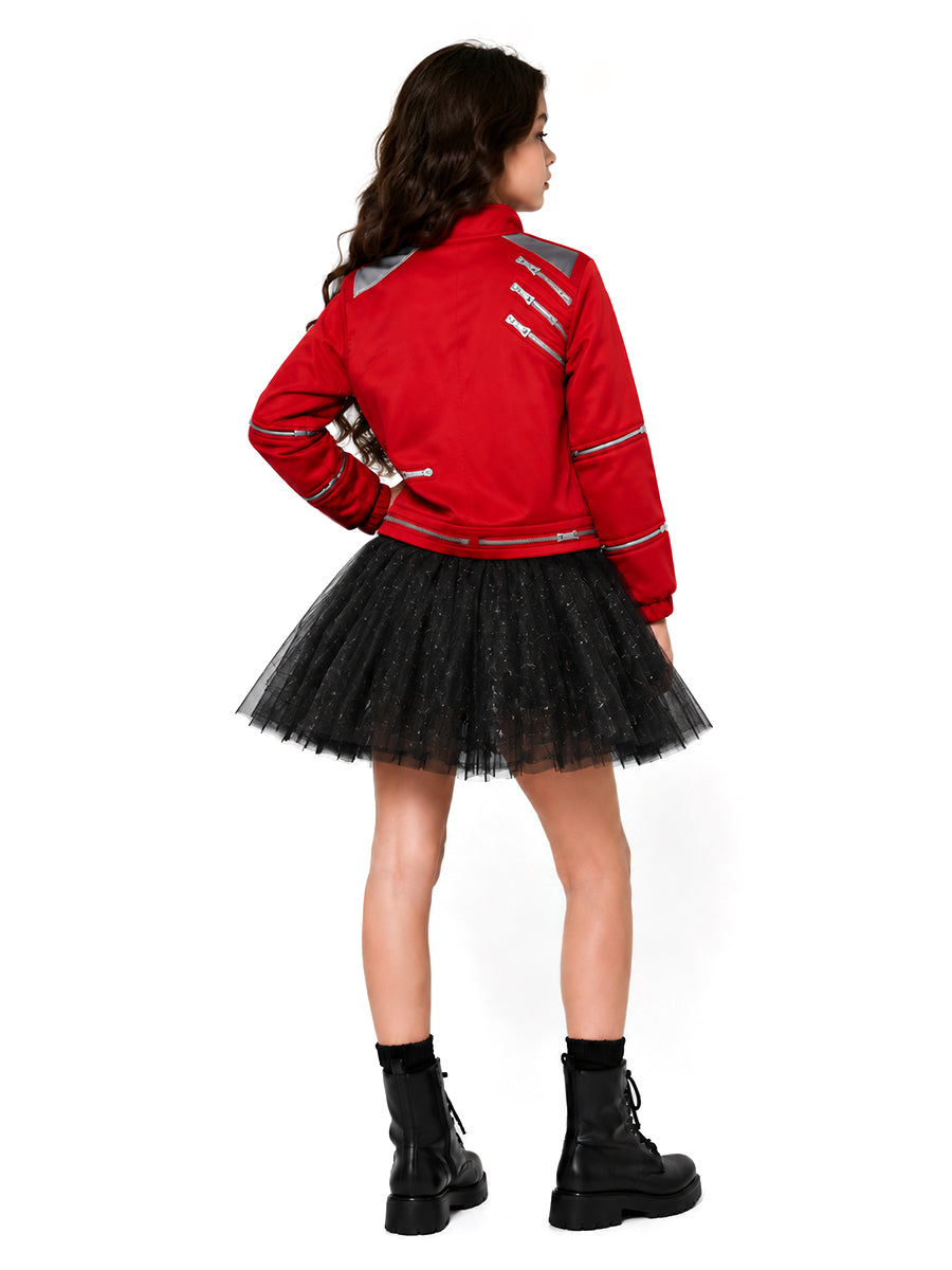 Girls 3 Piece 80s Pop Star Costume - Image 3