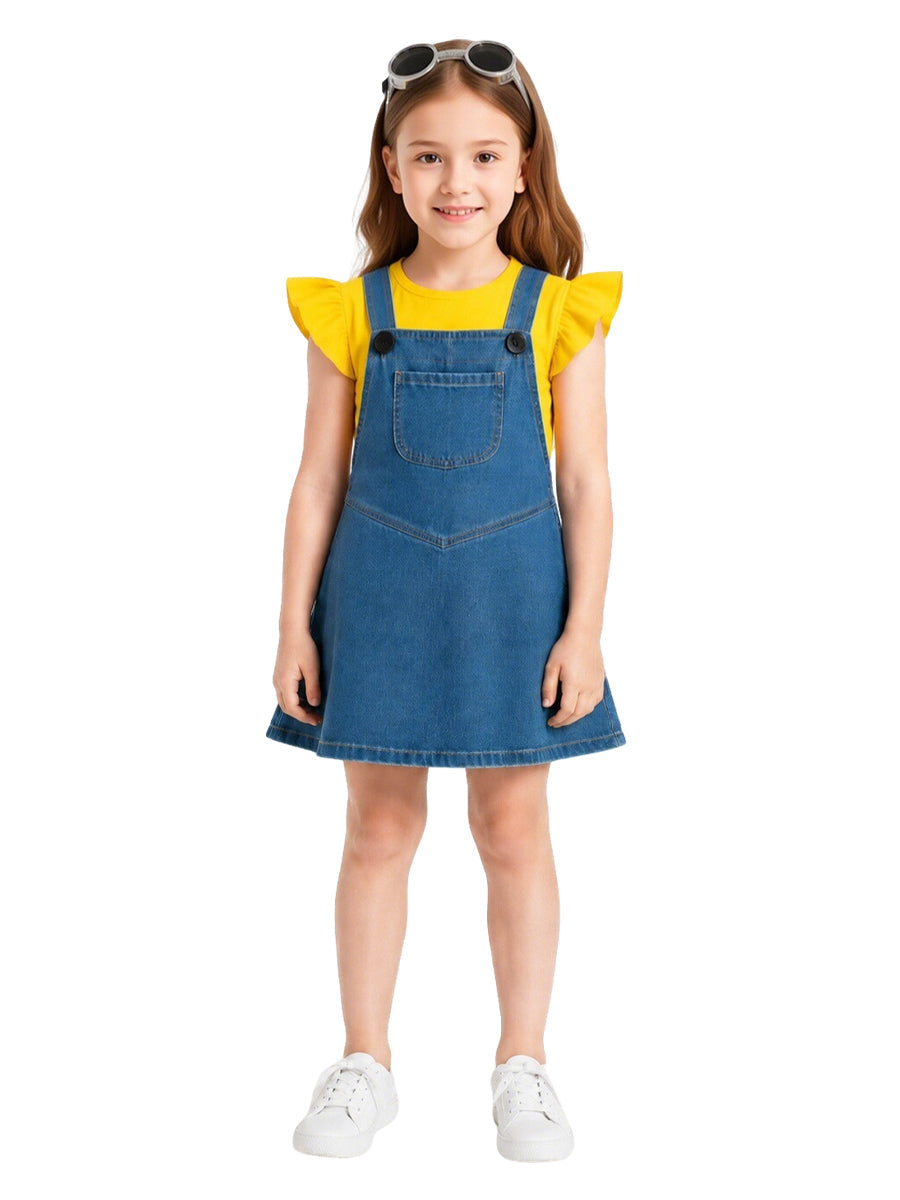 Girls Overall Dress Costume Set