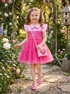 Girls 2 Piece Tulle Princess Dress Set - Image 5