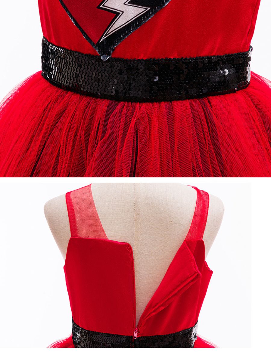 Girls Red Princess Tutu Dress Broken Heart Halloween Costume - Image 10