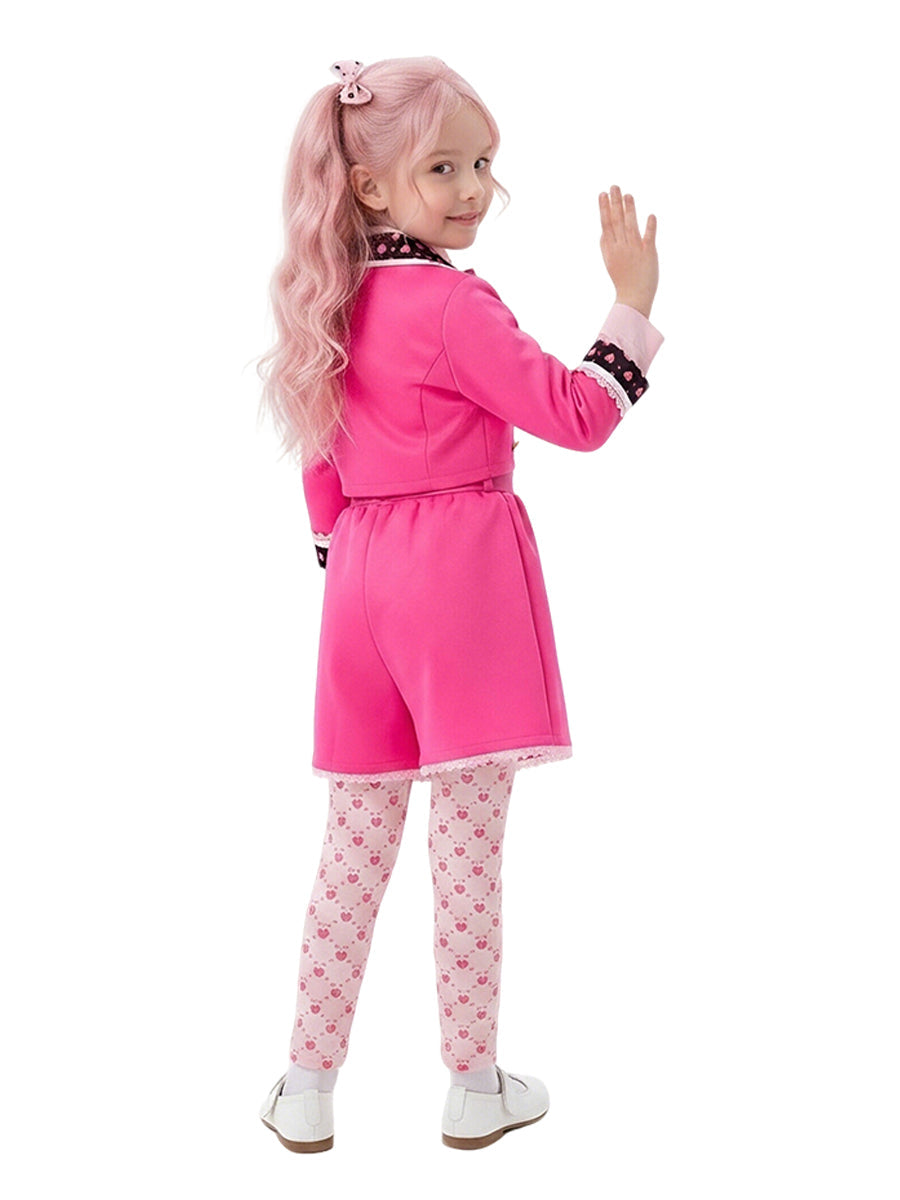Girls 4 Piece Costume Pink Heart Queen - Image 2