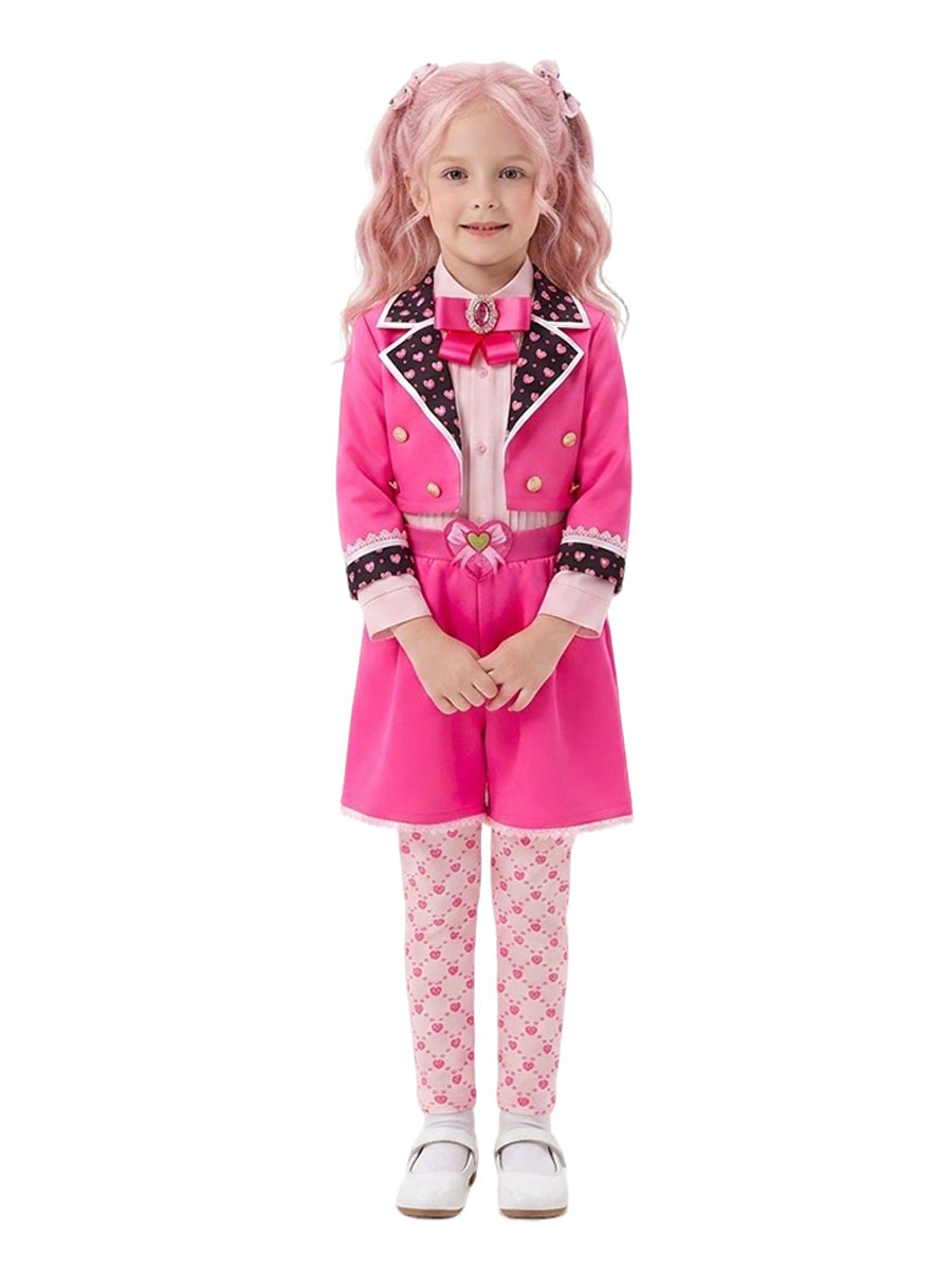 Girls 4 Piece Costume Pink Heart Queen - Image 3