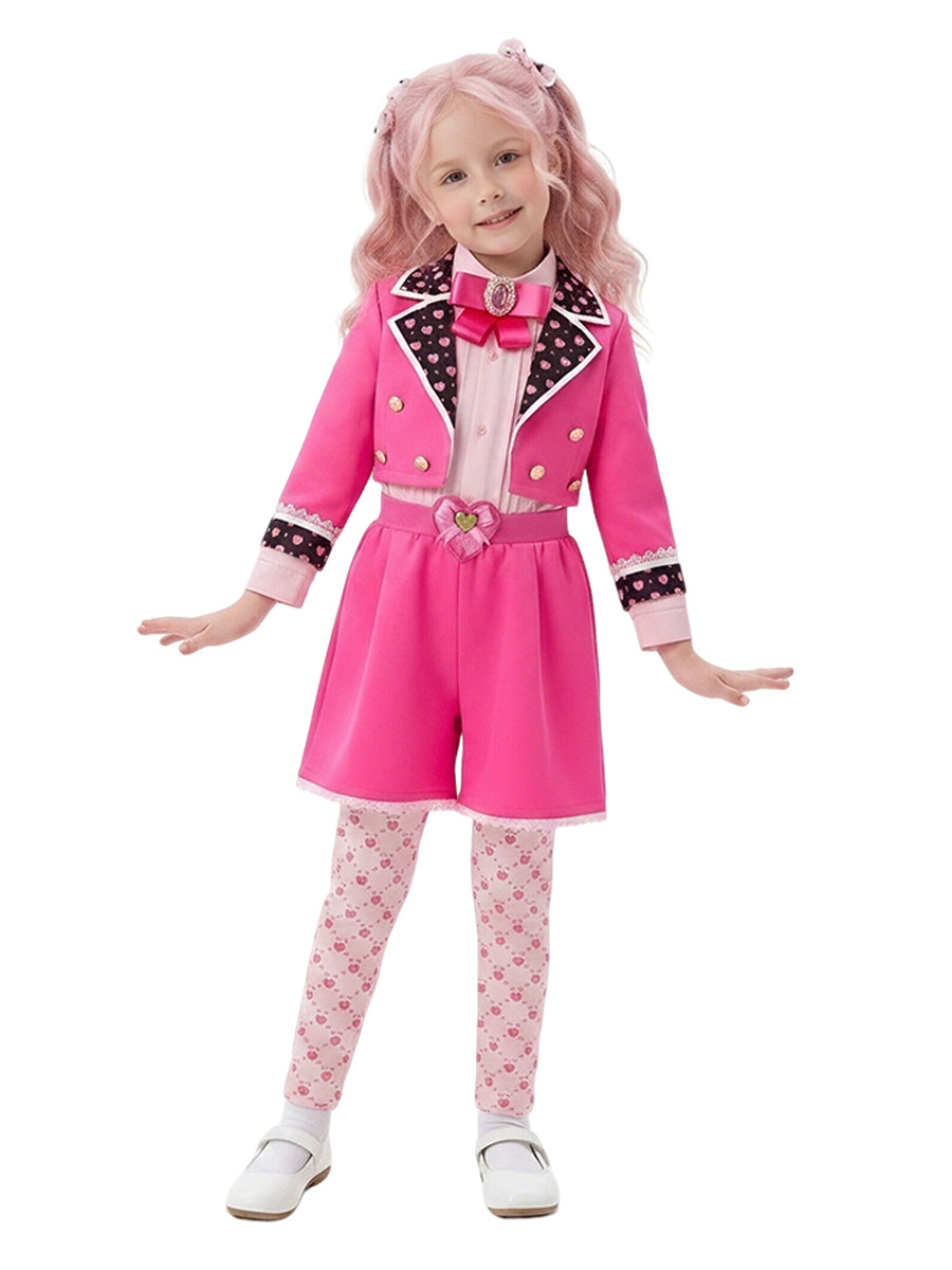 Girls 4 Piece Costume Pink Heart Queen - Image 4