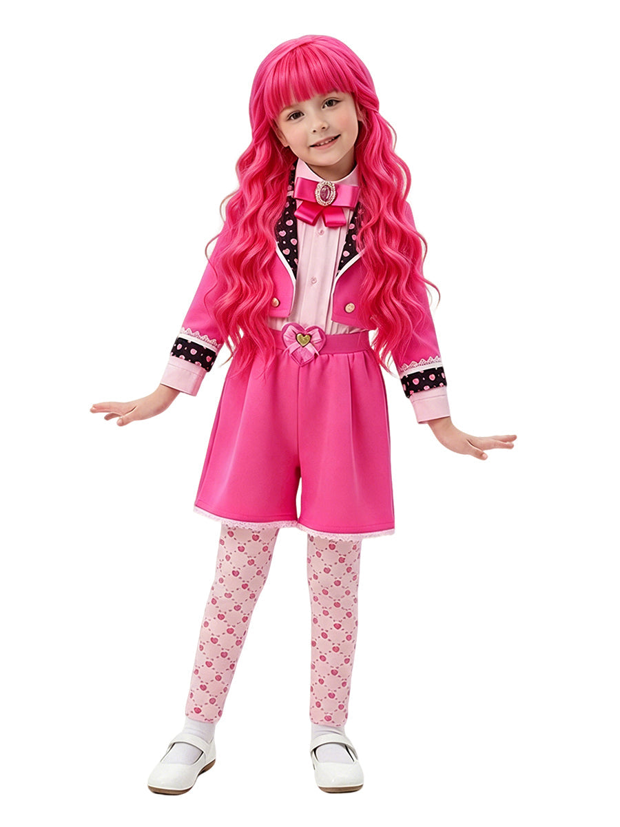 Girls 4 Piece Costume Pink Heart Queen