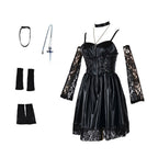 Women Faux Leather Anime Cosplay Dress Set - Image 7