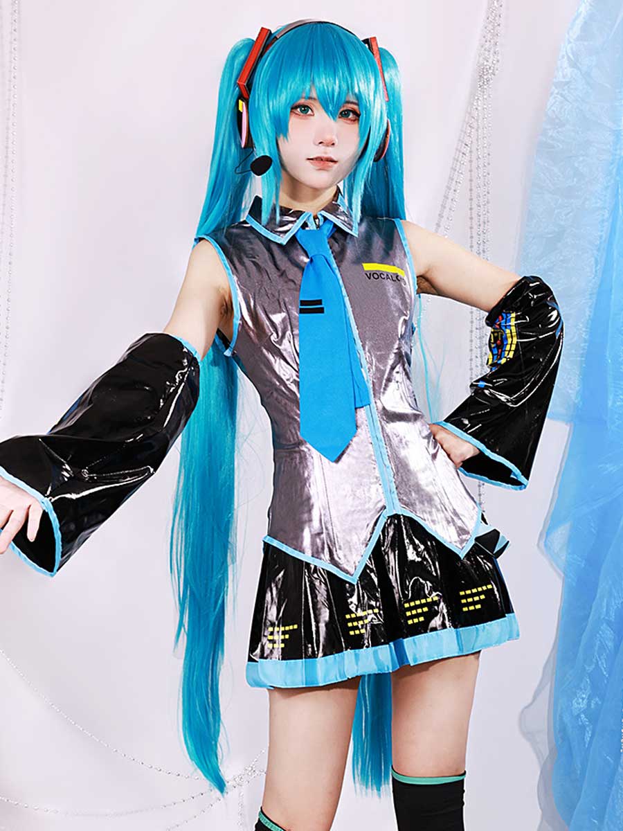 Anime Idol Cosplay Costume Sleeveless Top Pleated Skirt Set - Image 9