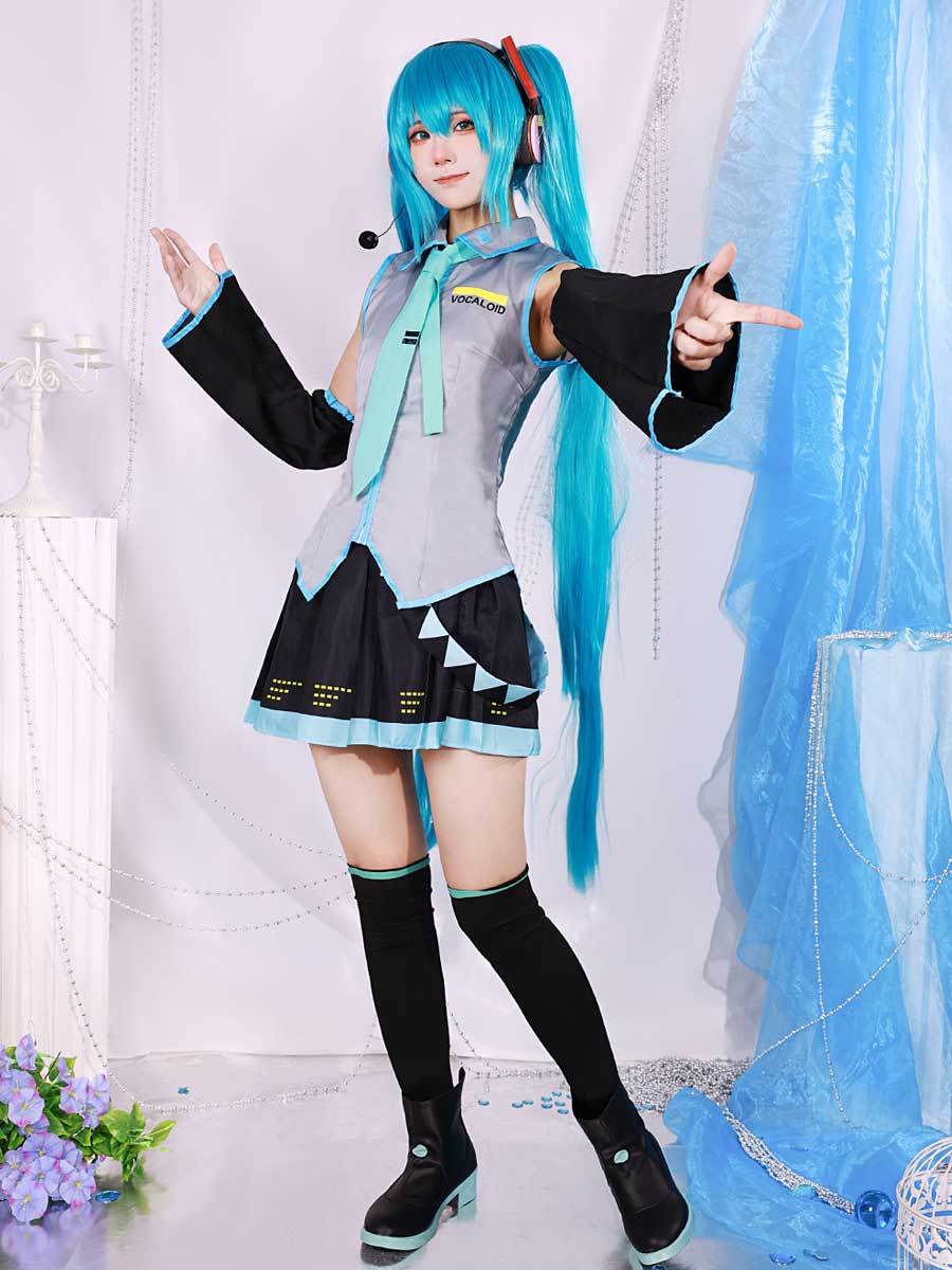 Anime Idol Cosplay Costume Sleeveless Top Pleated Skirt Set - Image 3