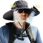 Men Sun Hat Solar Powered Cooling Fans with Wide Brim Protection - Image 5