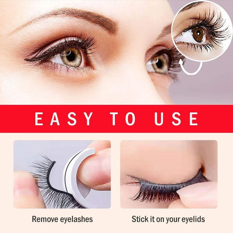 Reusable Self-Adhesive False Eyelashes Quick Application Natural Look - Image 7