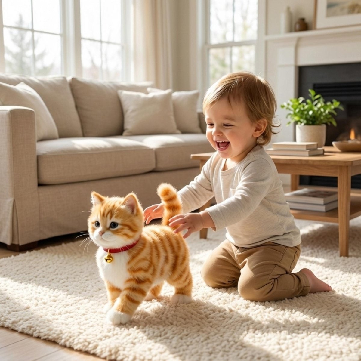 Plush Robot Cat Toy Walking Meowing