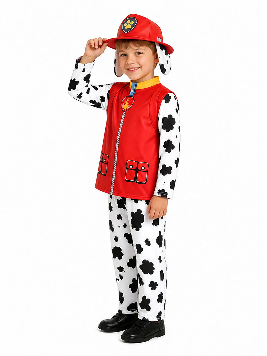 Kids 4 Piece Dalmatian Firefighter Costume - Image 3
