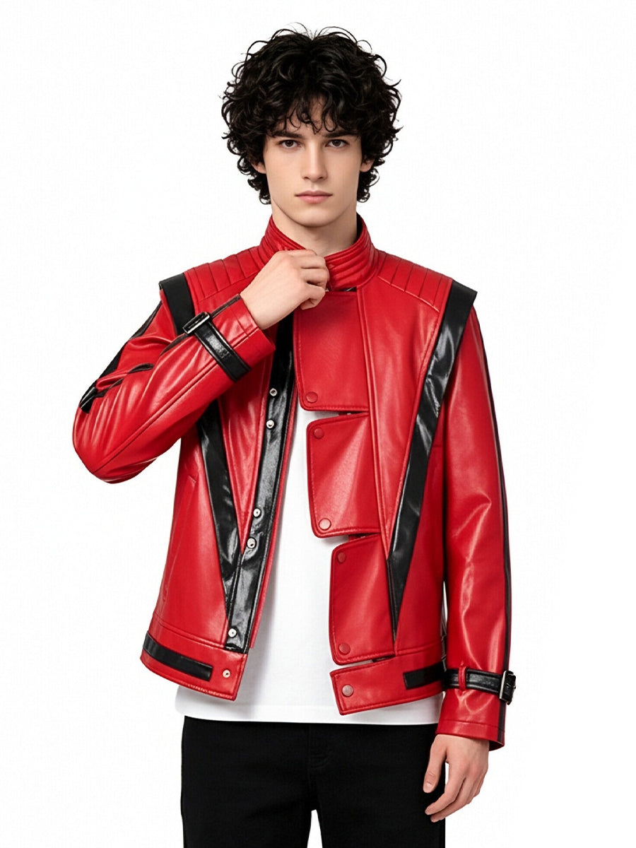 Faux Leather Costume Jacket 80s Pop Star