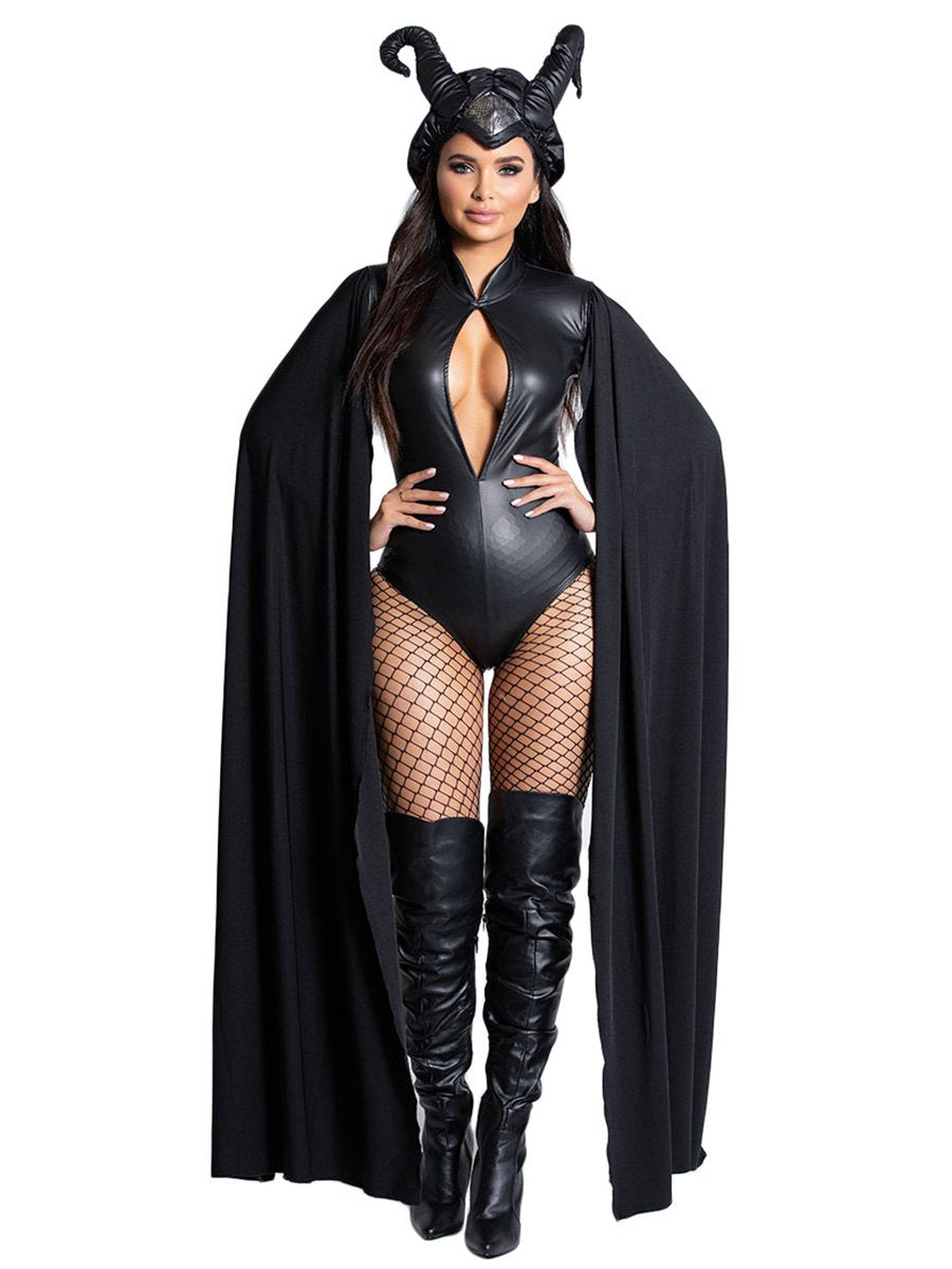 Women Faux Leather Devil Costume
