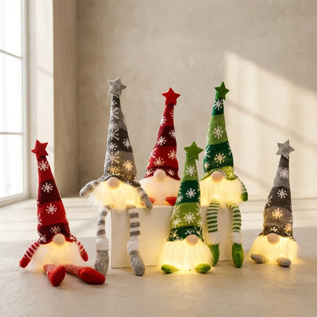 Scandinavian Plush Christmas Gnome LED Light Up