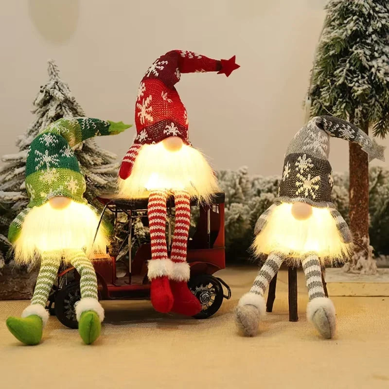 Scandinavian Plush Christmas Gnome LED Light Up - Image 2