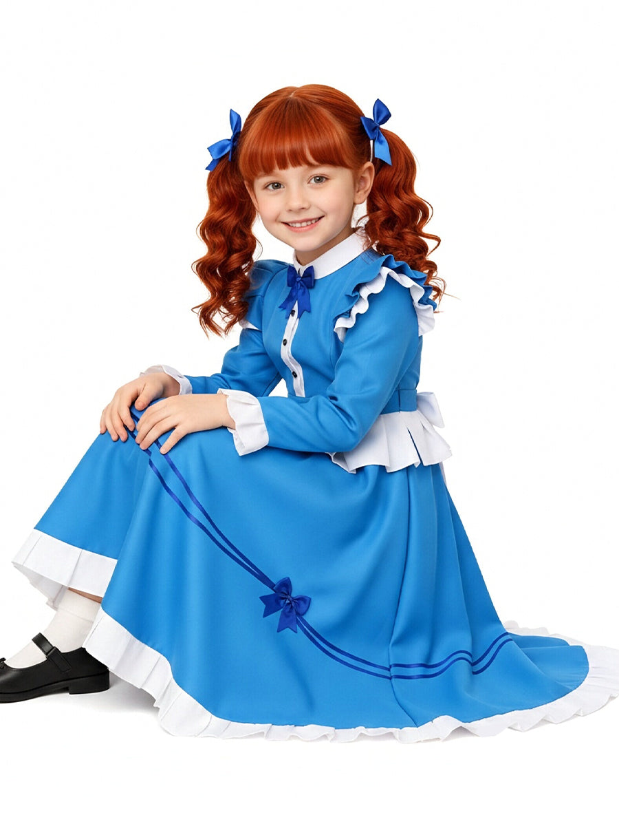 Kids Adults Blue Doll Dress Costume - Image 4