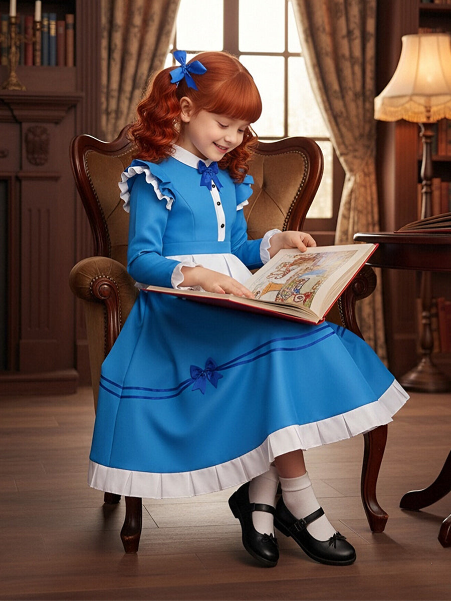 Kids Adults Blue Doll Dress Costume - Image 5