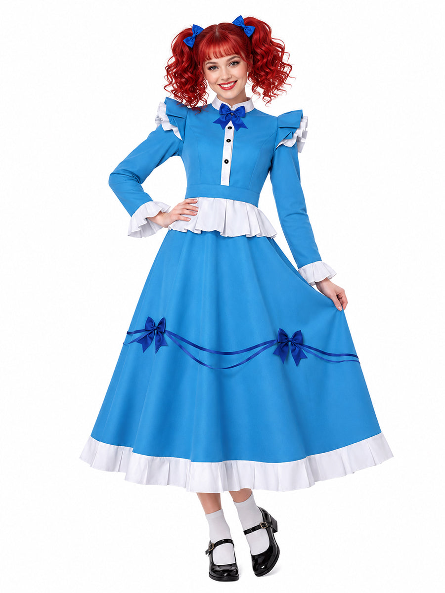 Kids Adults Blue Doll Dress Costume - Image 6