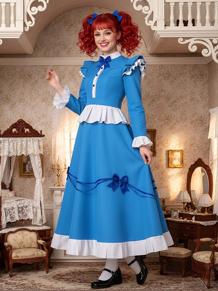 Kids Adults Blue Doll Dress Costume - Image 10