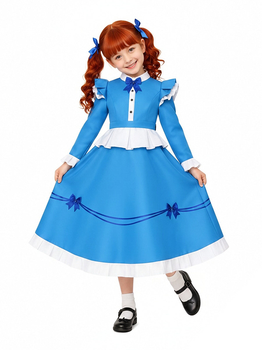 Kids Adults Blue Doll Dress Costume
