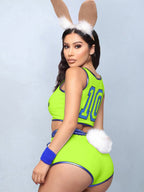 Women 5 Piece Bunny Cheerleader Costume - Image 10