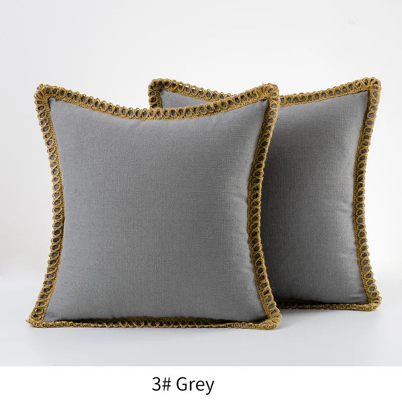 Festive Accent Pillow Cover Grey and Red Decorative Cushion Case - Image 13