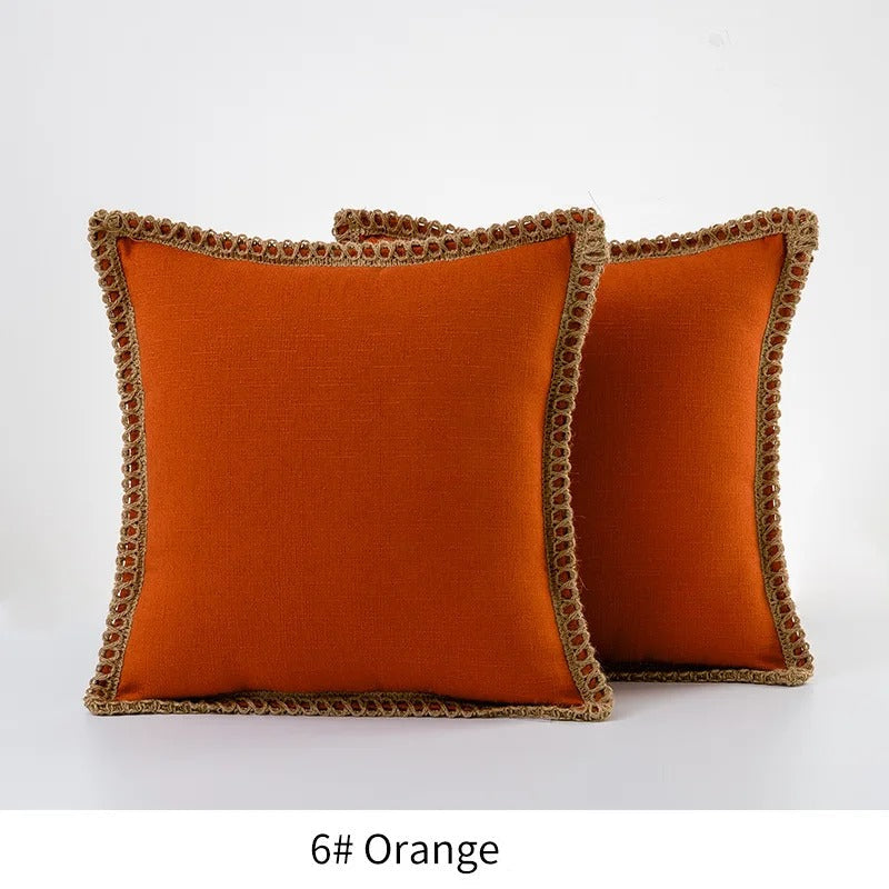 Festive Accent Pillow Cover Grey and Red Decorative Cushion Case - Image 10