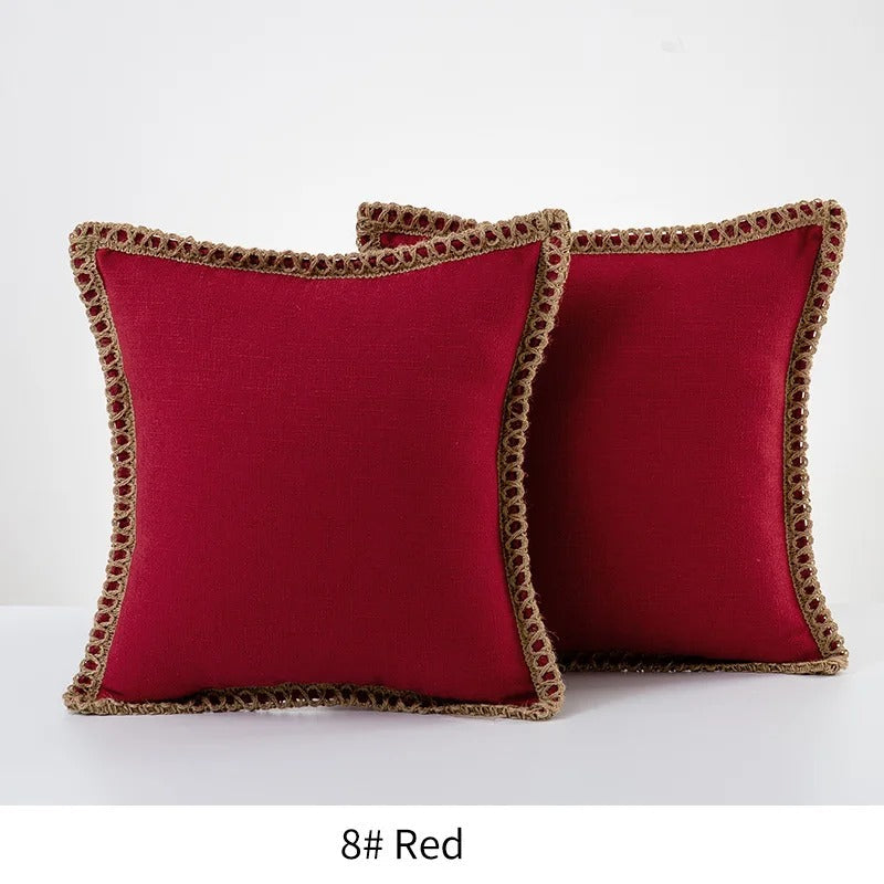 Festive Accent Pillow Cover Grey and Red Decorative Cushion Case - Image 7