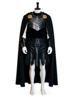 Medieval Warrior Armor Costume Black Faux Leather Cape Set - Image 11