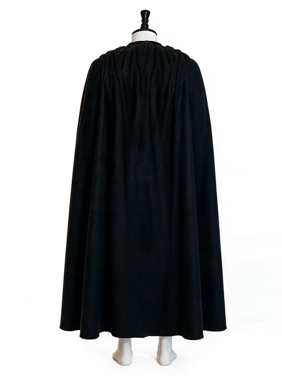 Medieval Warrior Armor Costume Black Faux Leather Cape Set - Image 12
