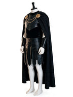 Medieval Warrior Armor Costume Black Faux Leather Cape Set - Image 13