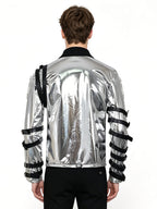 Metallic Silver Costume Jacket - Image 2