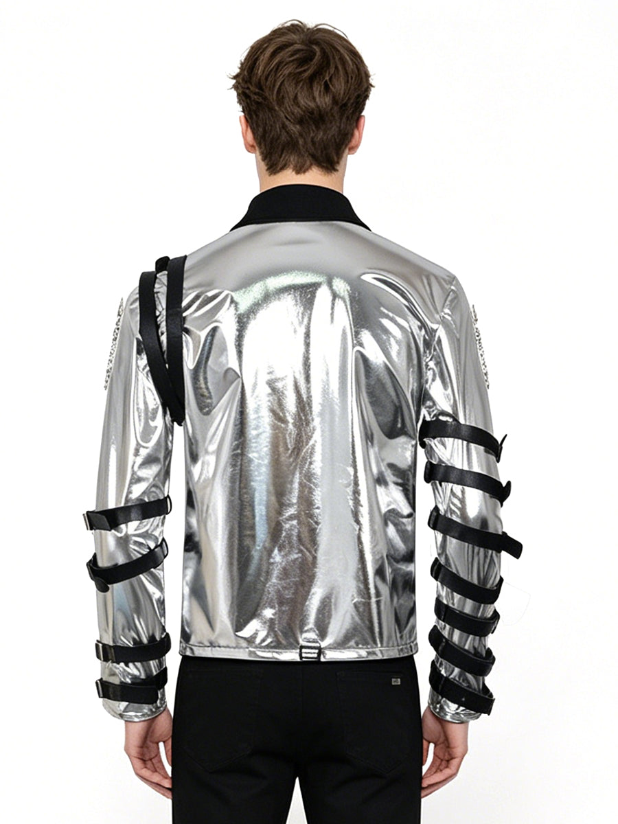 Metallic Silver Costume Jacket - Image 2