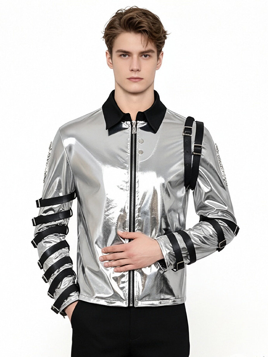 Metallic Silver Costume Jacket - Image 3