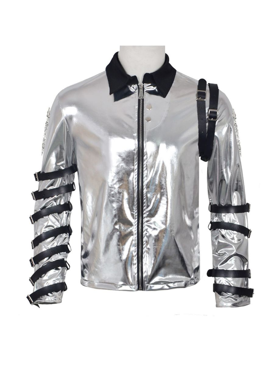 Metallic Silver Costume Jacket - Image 4