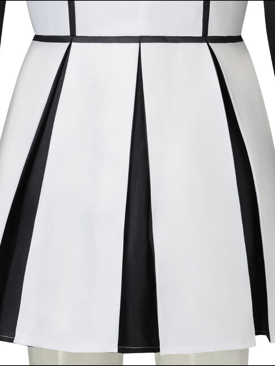 Clown Costume Womens Pierrot Jester Mini Dress Cowl Hood - Image 8