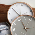 Scandinavian Round Wood Wall Clock Silent Sweep Movement - Image 3